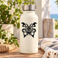 Butterfly wall vinyl decal with black Celtic-style knot design