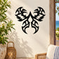Black butterfly wall decal with symmetrical wings and central body, vinyl sticker