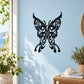 Black butterfly wall vinyl decal with intricate wing design