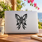 Black tribal butterfly vinyl decal with symmetrical wing design