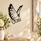 Black and white butterfly vinyl wall decal with detailed wings