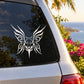 Butterfly vinyl decal sticker for car window, white ornate butterfly wings design