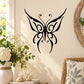 Black butterfly vinyl wall decal with ornate wing design