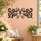 Butterfly wall vinyl decal with black ornamental wing pattern