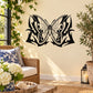 Butterfly wall decal vinyl with black butterfly wings and ornate swirl details