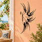Black stylized butterfly vinyl wall decal with long wing lines and curled antennae