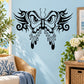 Black butterfly vinyl wall decal with ornate swirls and dripping wing details