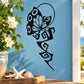 Butterfly vinyl decal with blue wings and black outline, spiral antenna design