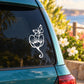 Butterfly vinyl decal sticker, white butterfly and seahorse design on car window