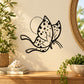Butterfly vinyl wall decal sticker with black outline and dotted wing pattern