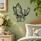 Vinyl butterfly wall decal with black outline and light speckled wings
