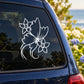 Butterfly vinyl car decal with three white outlined butterflies on a window