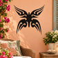 Black butterfly vinyl wall decal with tribal wing design, CF332