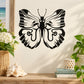 Black butterfly vinyl wall decal with detailed wing design