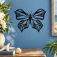 Black butterfly vinyl wall decal with wings spread