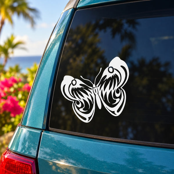 Butterfly vinyl wall and car decal sticker, white butterfly outline design