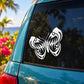Butterfly vinyl wall and car decal sticker, white butterfly outline design