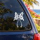 White butterfly wall decal vinyl with floral wings and teardrop bodies for car