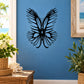 Black butterfly vinyl wall decal with detailed wings, symmetrical wing pattern