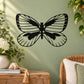 Butterfly wall vinyl decal, black wing silhouette on smooth surface