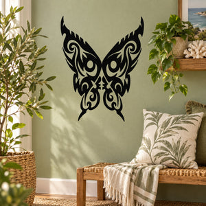 Butterfly wall decal vinyl sticker with black ornate butterfly design