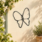 Winged butterfly decal with bold black outline and symmetrical wings