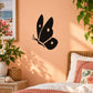 4-piece butterfly wall decal set with black butterfly silhouette