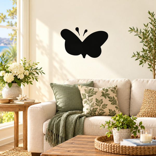 Black butterfly wall decal (3-piece set)