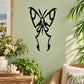 Tall tribal butterfly wall decal, black