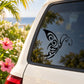 Black tribal butterfly antennae decal on car window