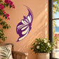 Purple butterfly vinyl wall decal with white wing accents, removable adhesive