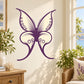 Purple butterfly vinyl wall decal with symmetrical wing details and small dot accents