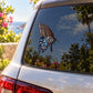 Moonlight butterfly car window decal, blue and dark brown butterfly