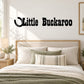 Black Little Buckaroo horseshoe wall decal, stylized cowboy lettering