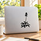 Black cactus flower decal on laptop lid