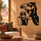 Man and camel silhouette wall decal, black