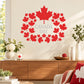 Canada Day maple leaf wreath printed wall decal sticker with red leaves