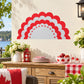 Canada Day bunting sticker: red and white scalloped wall decal