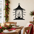 Black lantern-style candle decal with central flame and rays