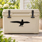 Black bird landing silhouette vinyl decal