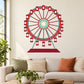 Carnival ferris wheel wall decal with teal frame and red lantern accents