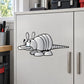 Cartoon armadillo wall sticker set on white cabinet door