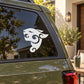White tribal panther head decal for car window