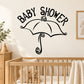 Baby shower umbrella wall decal: 'Baby Shower' text and umbrella graphic