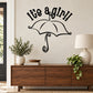 Girl umbrella wall decal with 'It's a girl' text, black vinyl style