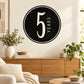 5 years celebration wall decal, black circle with white 5 and 'Years' text