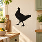Black strolling chicken wall decal silhouette