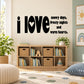 Love wall decal with heart and text: “snowy days, frosty nights and warm hearts”
