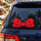 Red double ribbon bow car window sticker