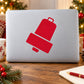 Red Christmas swinging bell wall decal with handle loop